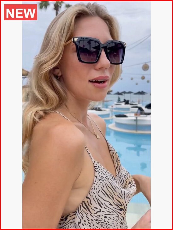 Retro Oversized Square Sunglasses UV400 Protection main image 3